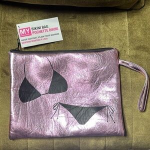 My Tagalong water resistant pink metallic bikini bag NWT